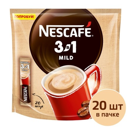 Soluble coffee Nescafe 3 in 1, Mild, 14.5 g