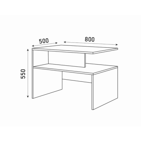 Parus table, 800x500x550, white/ graphite-1