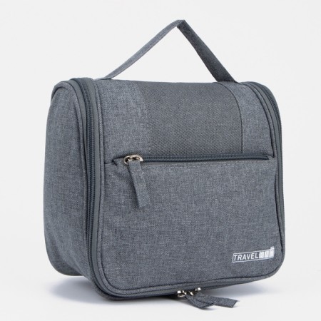 Mester-mester on a zipper, with a hook, an outer pocket, the color is gray