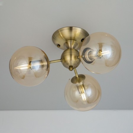 Ceiling chandelier CITILUX “Tommy” CL102133, 46x46x23.5 cm, 3x40W, E14, brown color-6