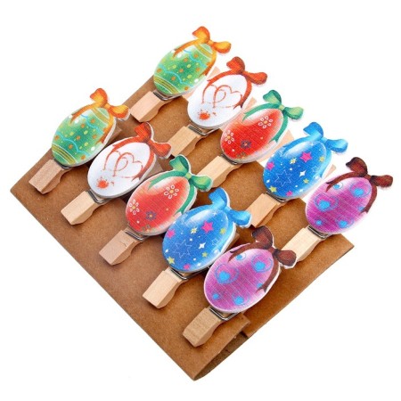 Decorative clothespins with a rope for the suspension "Easter eggs" set 10 pcs.-5