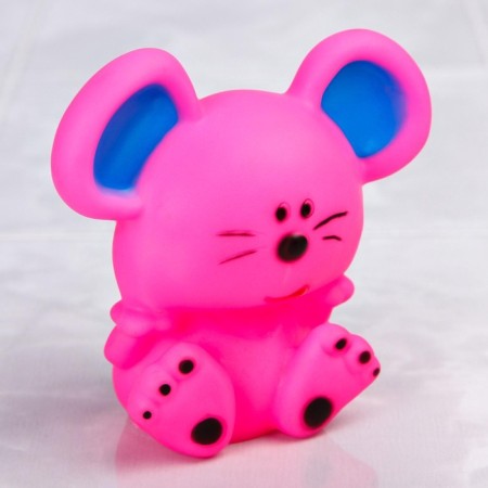 Rubber toy for the bath "Mouse", 9 cm, with a squeak, color mix, crumb I-10