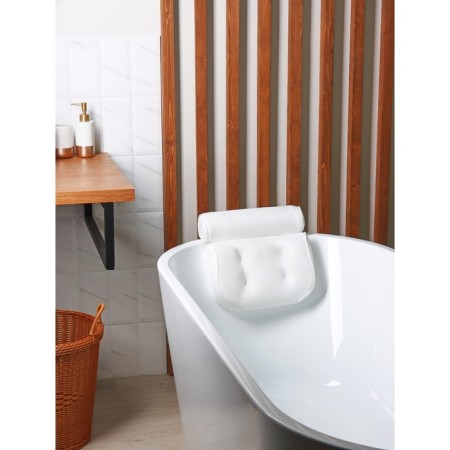 The bathroom pillow is spa premium, on suction cups, white color-6