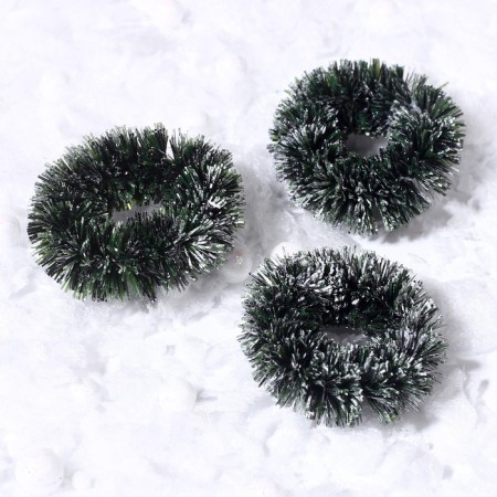 Decor "New Year's Wreath", set of 3 pcs., Size 1 pc. -3 cm, the color is light green-2