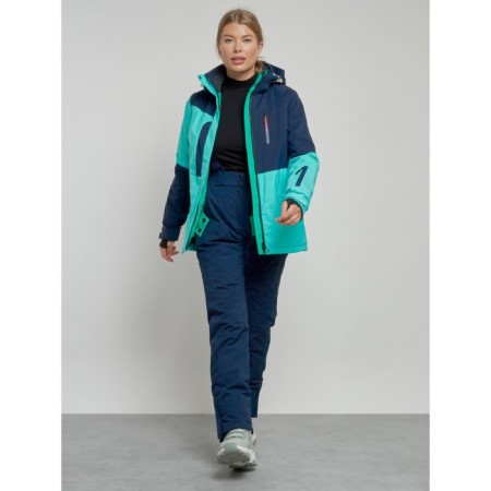 Ski costume female winter, size 42, turquoise color-8