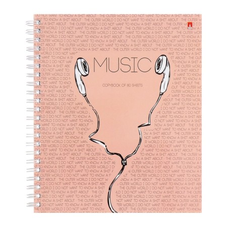 Тетрадь 80л кл на гребне SOUNDMANIA, мел карт гл лам, МИКС-3