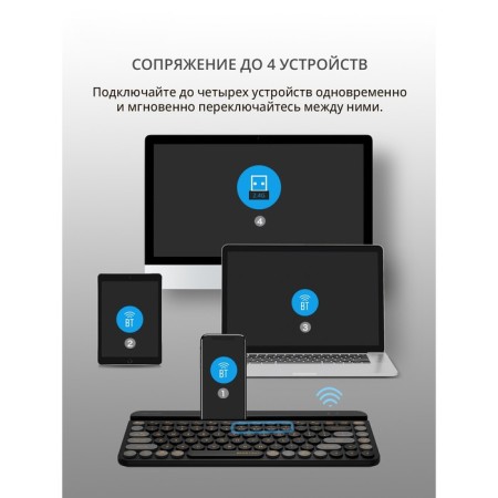 Keyboard A4Tech FSTYLER FBK30 Black/Gray USB wireless BT/Radio Slim Multimedia (FBK3 10045-5