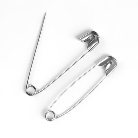 English pins, 31 mm, 10 pcs, silver color-1
