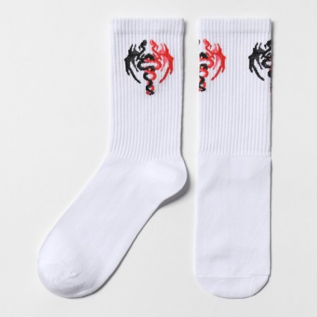 Socks, white color/dragons, rr 23