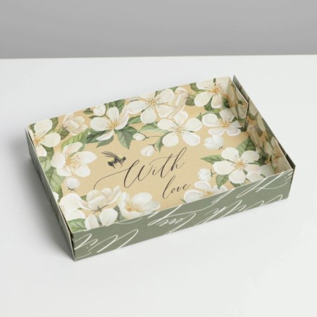 Confectionery packaging, Makarun with PVC lid, With Love, 17 x 12 x 3.5 cm-2