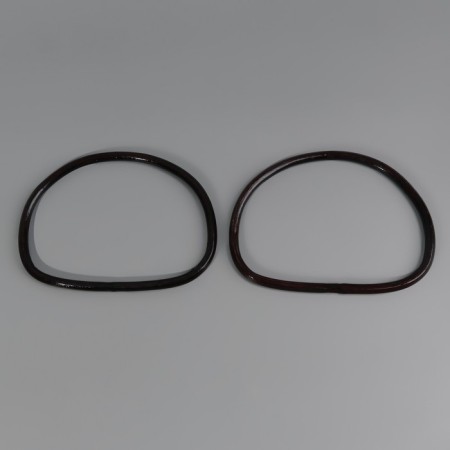Handles for a bag, 2 pcs, bamboo, 17 × 13/15.5 × 11.5 cm, black color-2