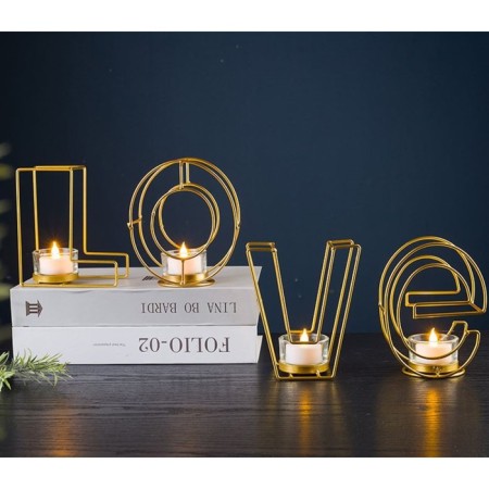 Summary of the metal desktop "Love", 13.5 x 42 cm, gold-1