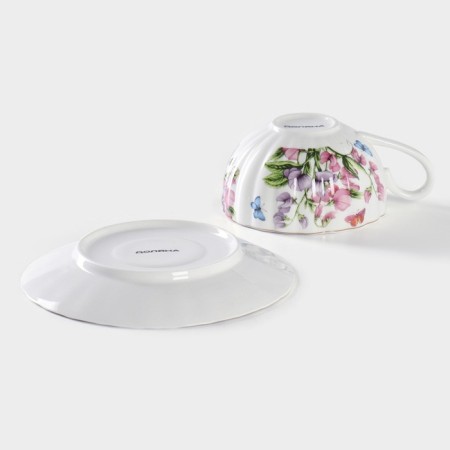 Tea couple ceramic shares “bells”, 2 items: a cup 250 ml, a saucer d = 15 cm, white color-3