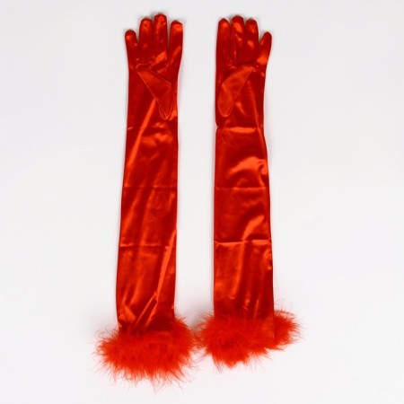 Carnival accessories with feathers, red color-4
