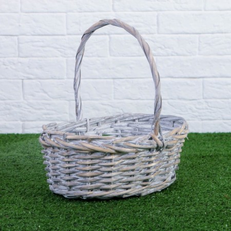 A set of wicker baskets, willow, 3 pcs., Gray-beige color, large-4