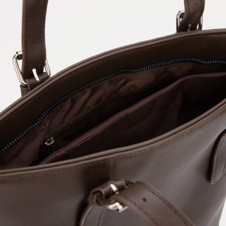 Luggage bag, external pocket, long belt, brown color-2