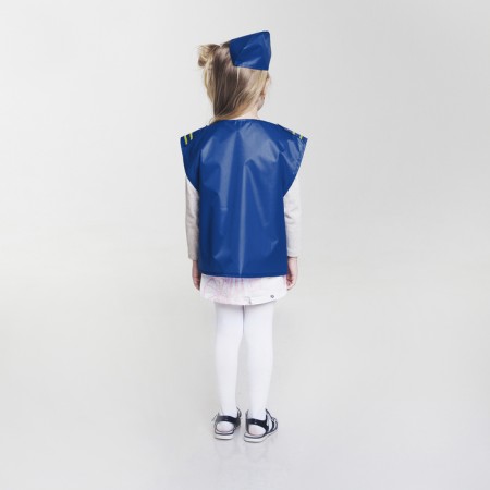 Stewardess carnival costume, vest, cap, 4-6 years old, height 110-122 cm-1