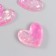 Decor for creativity Plastic "Hearts with glitter" pink 2.8x2.4 cm