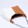 Baget bag with zipper, white/brown color