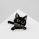 Icon "cat" hunter, with a grin, black color in silver