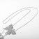 Piece "Butterfly" with pearls, white color in silver, 70 cm