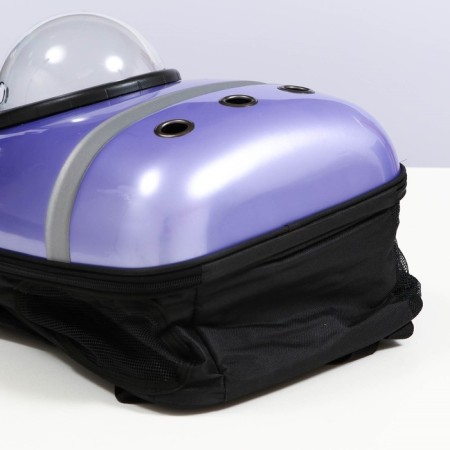 A backpack for carrying animals with a viewing window, 32 x 26 x 44 cm, lilac-8