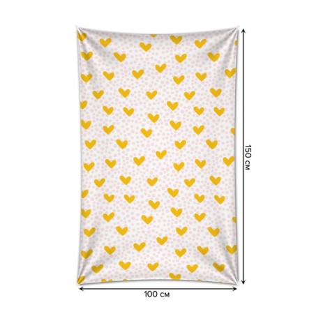 Decorative panel with photo printing "Yellow hearts", vertical, size 100x150 cm-1