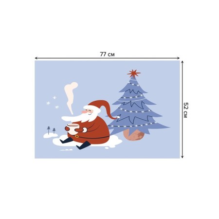 Bathroom mat “Santa Claus under the Christmas tree”, anti -slip, size 52x77 cm-1