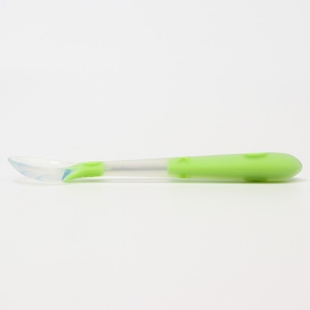 Spoon for nursery for feeding silicone, from 5 months, green color-3