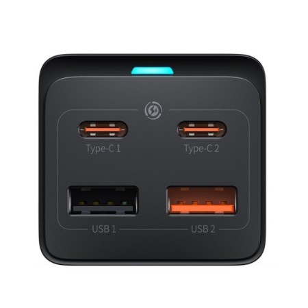 Baseus PowerCombo, GAC+2u+2C 65W+Type-C-Type-C, PD, 65W, 1 m, Black-5