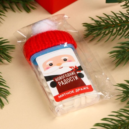 New Year! Drage sweets in a bank, with vitamin C "Santa Claus", Mint, 18 g-6