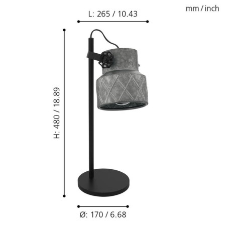 Hilcott table lamp, 1x40W E27, black color-1