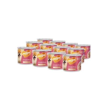 Wet food "Mnyams" "Comfortable digestion" for dogs, turkey paste, 200 g-3