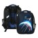 School backpack 38 x 30 x 16 cm, ergonomic back, Stavia "Space", black/blue