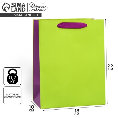 Gift package two-tone, packaging, “light green”, MS 18 x 23 x 10 cm