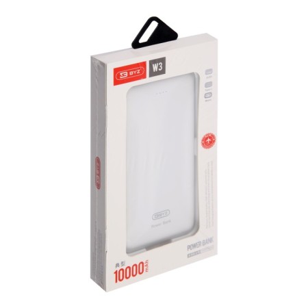 External BYZ W3, 10,000 mAh, 2 USB, 1 Type-C, 2.1 A, PD, white-9
