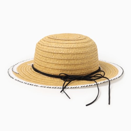Hat for the girl Minaku "Puppet", size 50, beige color-7