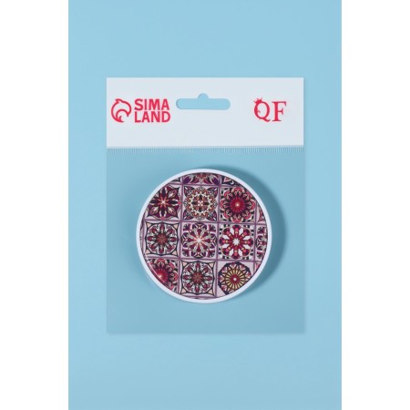 Folding mirror "stained glass", d = 7.3 cm, orange color-3