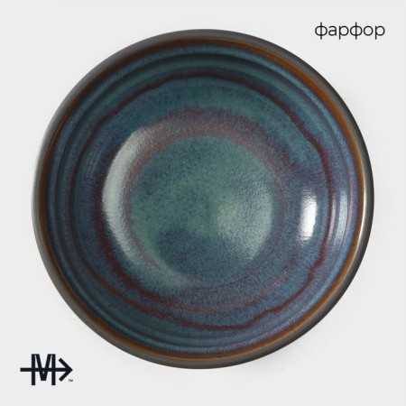 Porcelain bowl Magistro Garland, 230 ml, D = 12 cm, blue color-1