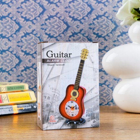 Clock - tablespoon "Guitar", discrete move, dial d -5.5 cm, 21.5 x 8.5 cm, aa-2