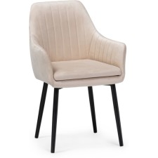 Chair on the metal frame Rainer MR -26 Metal/velor, black/beige 57x57x86 cm