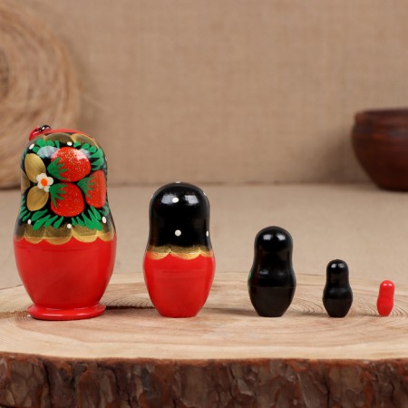 Matryoshka "Glory", yellow, 5-doll-1