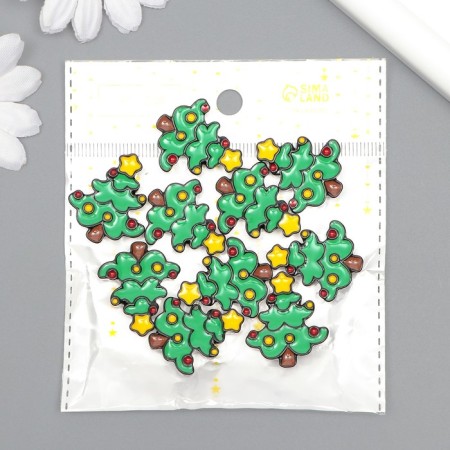 Decor for creativity plastic "Christmas tree with jewelry" 3x2.6x0.5 cm-3