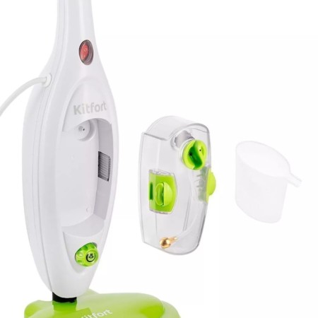 Steam mop KitFort KT-1060, 1300 W, 300 ml, cord 4.7 m, white-green-3