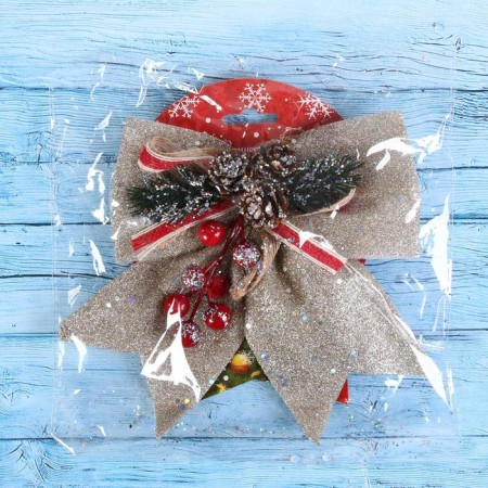 Christmas tree decoration "Balt - cones, berries" 21x18 cm, beige-1