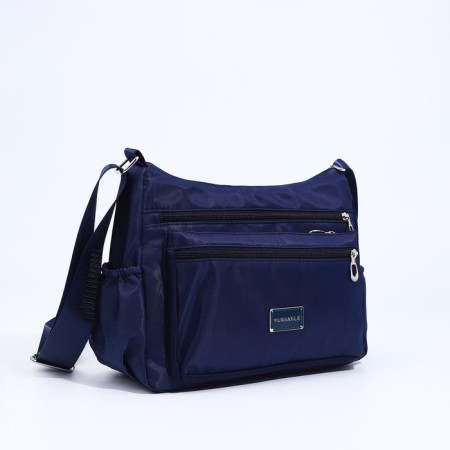 Bag Cross-Bodi with a zipper, blue color-2