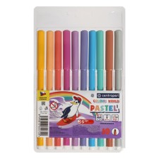 Фломастеры 10 цветов 2.0 мм Centropen 7550 TP Colour World Pastel, смываемые, европодвес
