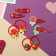 Hair set "Vanilla" (4 elastic bands, 4 invisible) Karamel watermelon, red