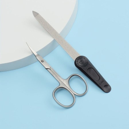 Manicure set, 2 items, on a blister, silver/black color, SIS-13