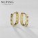 Earrings with rhinestones Xuping Arph with bets, white color in gold